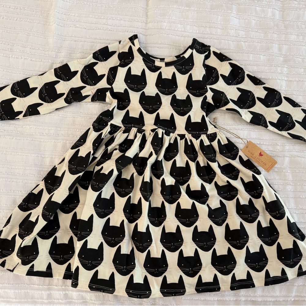 NWT  Organic Certified Pink Chicken Black Cat Steph Dress SZ 2